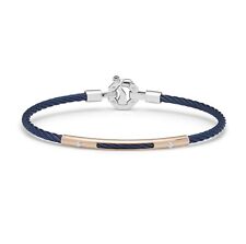 BARAKA Bracciale uomo acciaio pvd blu Oro rosa 18 kt diamante  BR31220 18 cm