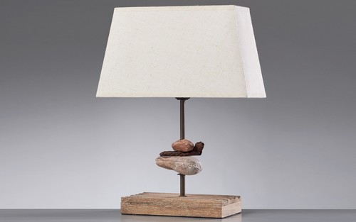 Lampada con paralume legno - in,