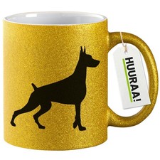 Tazza glitter Dobermann