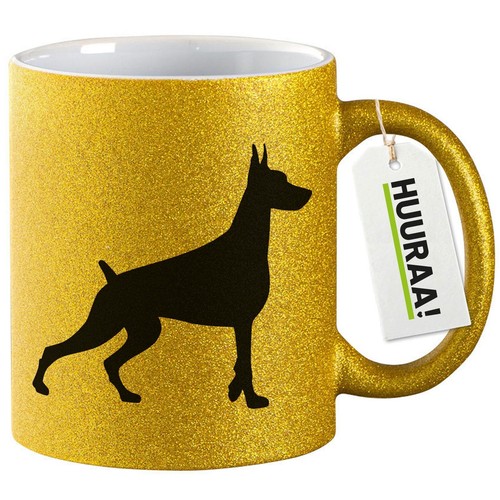 Tazza glitter dobermann - tazza,