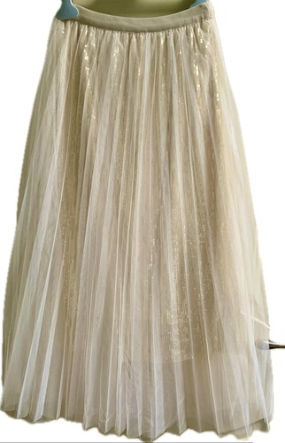 Gonna plissettata tulle e - plissettata, in