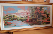 Quadro ricamo antico mezzo