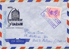 ad6379 - PARAGUAY - Storia Postale - FRANCOBOLLO HOTEL in copertina per ITALIA anni '60