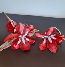 Fiori in stoffa e velluto vintage anni ‘40 originali d’epoca 3 fiori