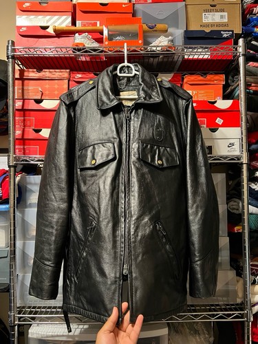 Giacca pelle polizia vintage - ,