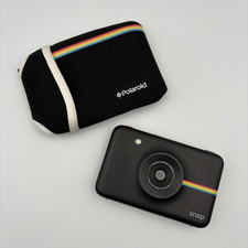 Fotocamera digitale istantanea Polaroid Snap stampante integrata nera con custodia - funzionante!