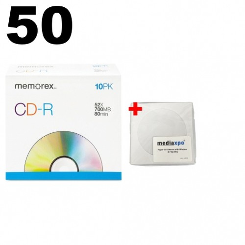 Memorex 52x 80 min 700 - 50, cd-r