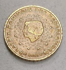 Moneta 50 Centesimi Olanda 2001 Euro Cent Beatrix Nederlanden