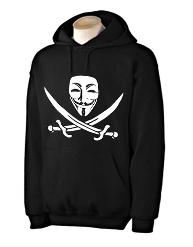 Felpa con cappuccio anonymous - felpa,