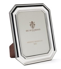 Cornice portafoto in argento sterling 925 massiccio con marchio 5x3,5" pollici 7407/9x13 retro legno Regno Unito