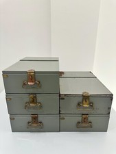 CASSETTE SICUREZZA BANCA ANNI 70 VINTAGE EPOCA NUMERO 5 PEZZI COME DA FOTO