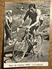 AUTOGRAFATO - Cartolina di Fausto Coppi con il passaggio Sul Galibier Tour 1952