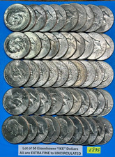 Lotto di 50 monete da dollari Eisenhower IKE ~ tutte da XF a BU | #E835