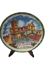 Piatto decorativo in ceramica "Assisi - Basilica di S. Francesco"