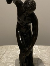 ANTICA SCULTURA IN BRONZO "IL DISCOBOLO"  H. max 29 CM.
