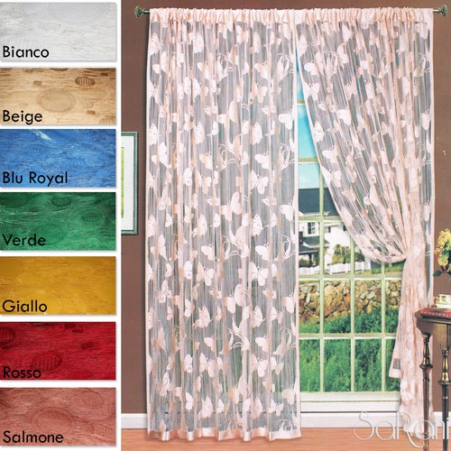 Tenda filo ricamo farfalle - tenda, a