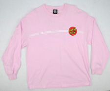 Vintage T-Shirt Santa Cruz Skateboards Size M 90s 00s Pale Pink Front Back Logo