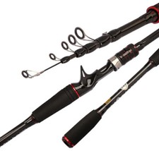 Esca Canna da Pesca Fibra di Carbonio Ultraleggera Teleacopica Spinning Casting Rod Viaggio