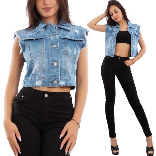 Gilet donna jeans giacca - , denim