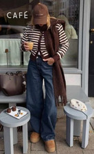 Cardigan a righe con bottoni