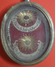 relic reliquary reliquia S.GIOVANNI BATTISTA PRECURSORE + SAN GIUSEPPE SPOSO