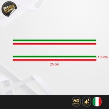 Kit 2 Adesivi Striscia Bandiera Italia Tricolore in Vinile Plastificato
