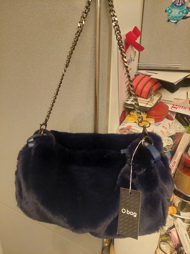Borsa bag pelliccia blu - borsa,