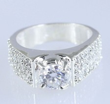 1.24 KT Certificato Forma Cuore Rotondo Bianco Diamante Solitario Uomo Anello