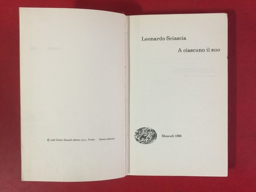 Leonardo sciascia a ciascuno - -,