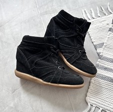 Scarpe sneakers nere con zeppa Bobby Bekett senza marchio Isabel Marant Vibe anni 00 EU 37