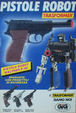 Pubblicità Ritaglio Italian 1985 TRASFORMER Pistole Robot Walther P38