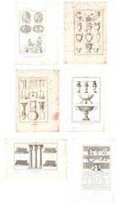 Stampe antiche GRECIA CLASSICA ARTI MESTIERI VASI  6 fogli 1840 Antique Prints
