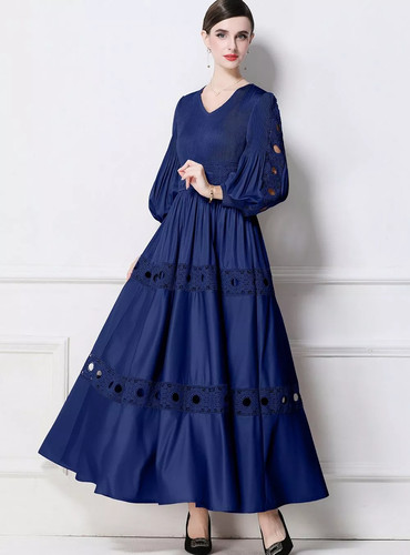 Vestito lungo blu - blu, elegante
