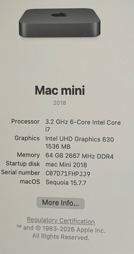 Mac mini 2018 - mac, i7