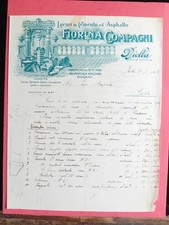 Fattura Commerciale Biella Pavimenti Mosaici F. Compagni 1923 cm 22,5 x 28 circa