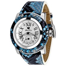 Orologio Glam Rock Donna Miami Swiss Made Pelle Blu Quarzo 46mm GR10072