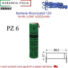 Pack x6 BATTERIA RICARICABILE NI-MH 1.2V 4000 MAH 4/3 A