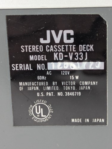 Vintage jvc v33j cassette - vintage,