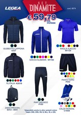 BOX LEGEA CALCIO CALCETTO VARI COLORI -  6 PEZZI: KIT GARA TUTA SET GIUBBOTTO