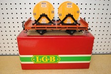 LGB 4002 Kabel-Union Flat Car con due bobine di cavi *scala G* (3)