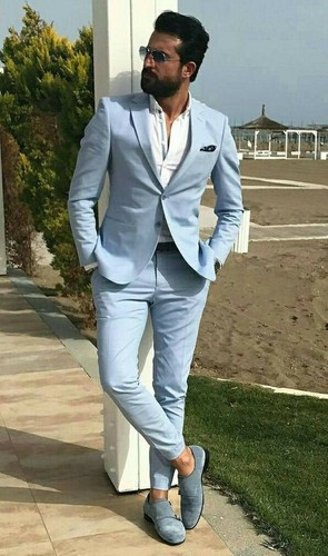 Uomo blu abito slim - blu, fit