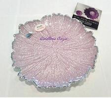Piatto centrotavola cristallo e argento 999/1000 lilla diametro 20 cm