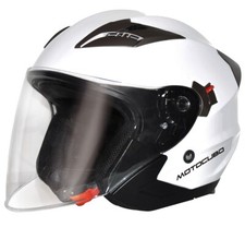 CASCO MOTO MOTOCUBO JET TOURER VISIERA LUNGA E INTERNA BIANCO WHITE TG XL