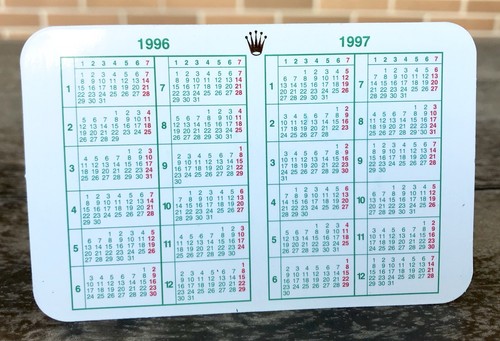 Rolex calendar 1996 - calendar, 16700