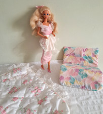 1987 Barbie Sweet Roses+ accessori casa, sofa, copriletto, cuscino letto Mattel