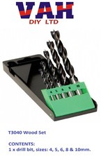 CK Tools T3040 Set di punte per legno 5 pezzi 4,5,6,8 e 10 mm