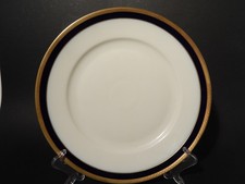 VINTAGE VASSOIO ROTONDO PREZIOSA PORCELLANA THOMAS ROSENTHAL BLU COBALTO E ORO #