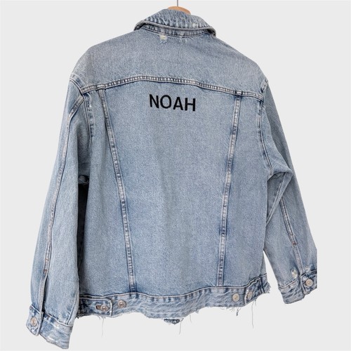 Giacca denim blu - ricamata, noah