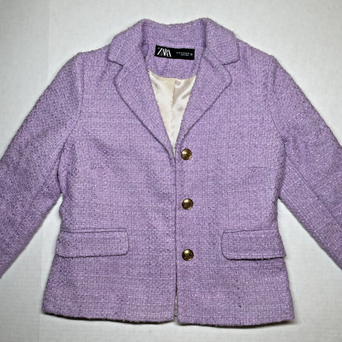 Giacca blazer tweed viola - , zara
