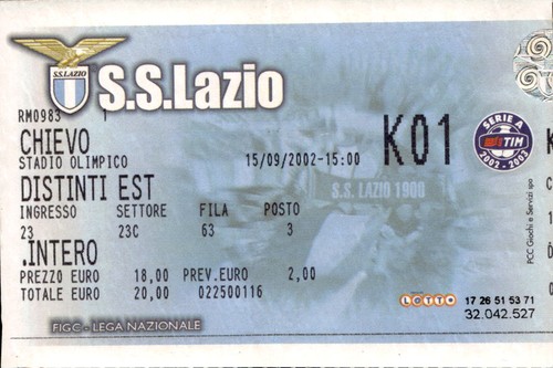Biglietto stadio lazio vs - stadio,